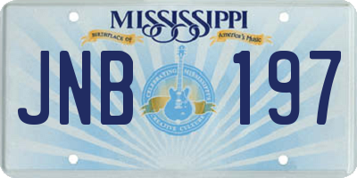 MS license plate JNB197