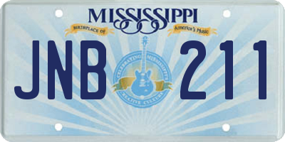 MS license plate JNB211