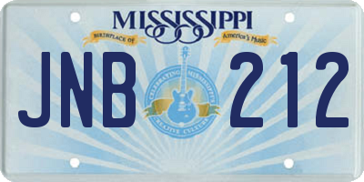 MS license plate JNB212