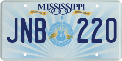 MS license plate JNB220