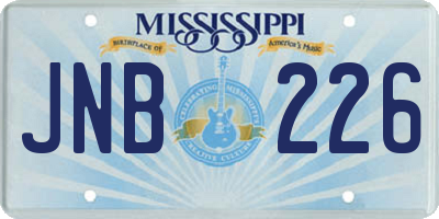 MS license plate JNB226
