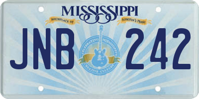 MS license plate JNB242