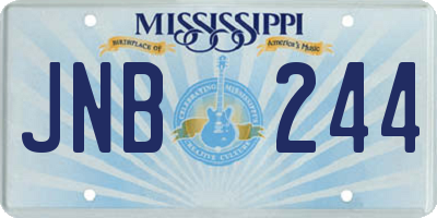 MS license plate JNB244