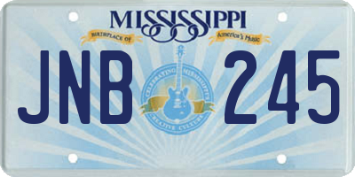 MS license plate JNB245