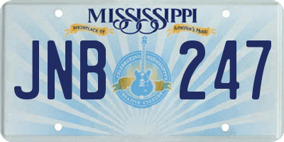 MS license plate JNB247