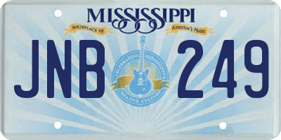 MS license plate JNB249