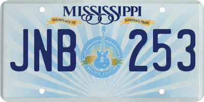 MS license plate JNB253