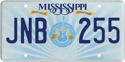 MS license plate JNB255