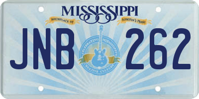 MS license plate JNB262