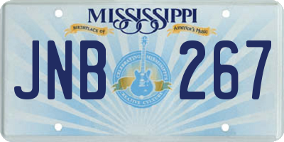 MS license plate JNB267
