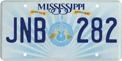 MS license plate JNB282
