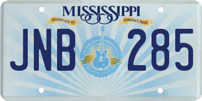 MS license plate JNB285