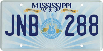 MS license plate JNB288