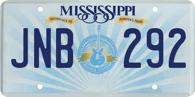 MS license plate JNB292