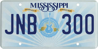 MS license plate JNB300