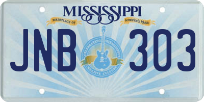MS license plate JNB303