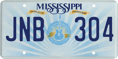 MS license plate JNB304