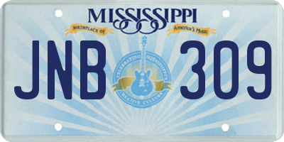MS license plate JNB309