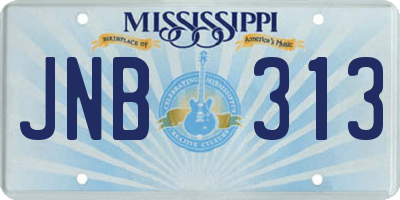 MS license plate JNB313
