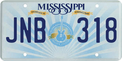 MS license plate JNB318