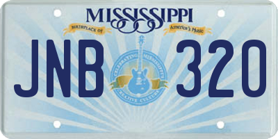 MS license plate JNB320