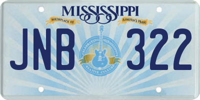 MS license plate JNB322