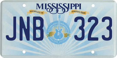 MS license plate JNB323