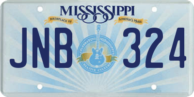 MS license plate JNB324