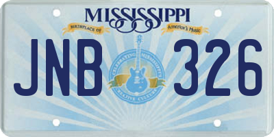 MS license plate JNB326