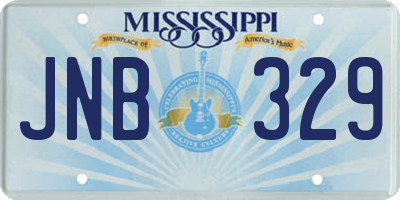 MS license plate JNB329
