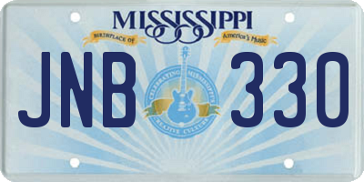 MS license plate JNB330