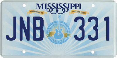 MS license plate JNB331