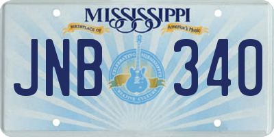 MS license plate JNB340