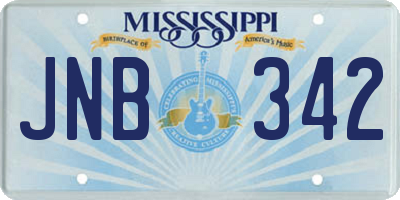MS license plate JNB342