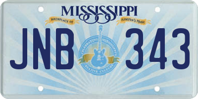 MS license plate JNB343