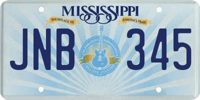 MS license plate JNB345