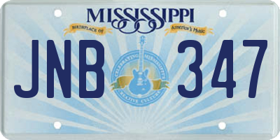 MS license plate JNB347