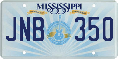 MS license plate JNB350