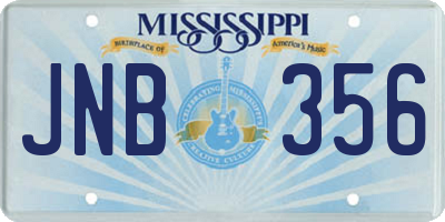 MS license plate JNB356
