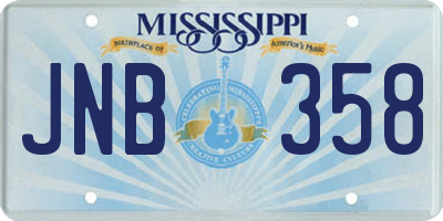 MS license plate JNB358
