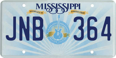 MS license plate JNB364