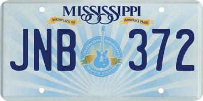 MS license plate JNB372
