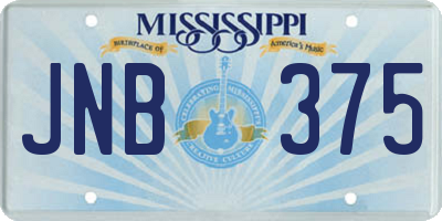 MS license plate JNB375
