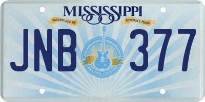 MS license plate JNB377