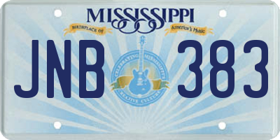 MS license plate JNB383