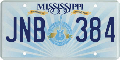 MS license plate JNB384