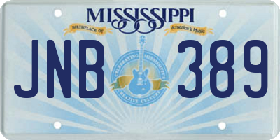 MS license plate JNB389