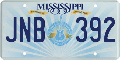 MS license plate JNB392