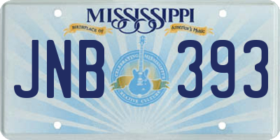 MS license plate JNB393
