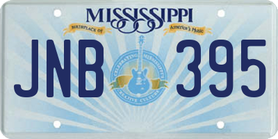 MS license plate JNB395
